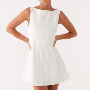 NWT Peppermayo White Boatneck Mini Dress
